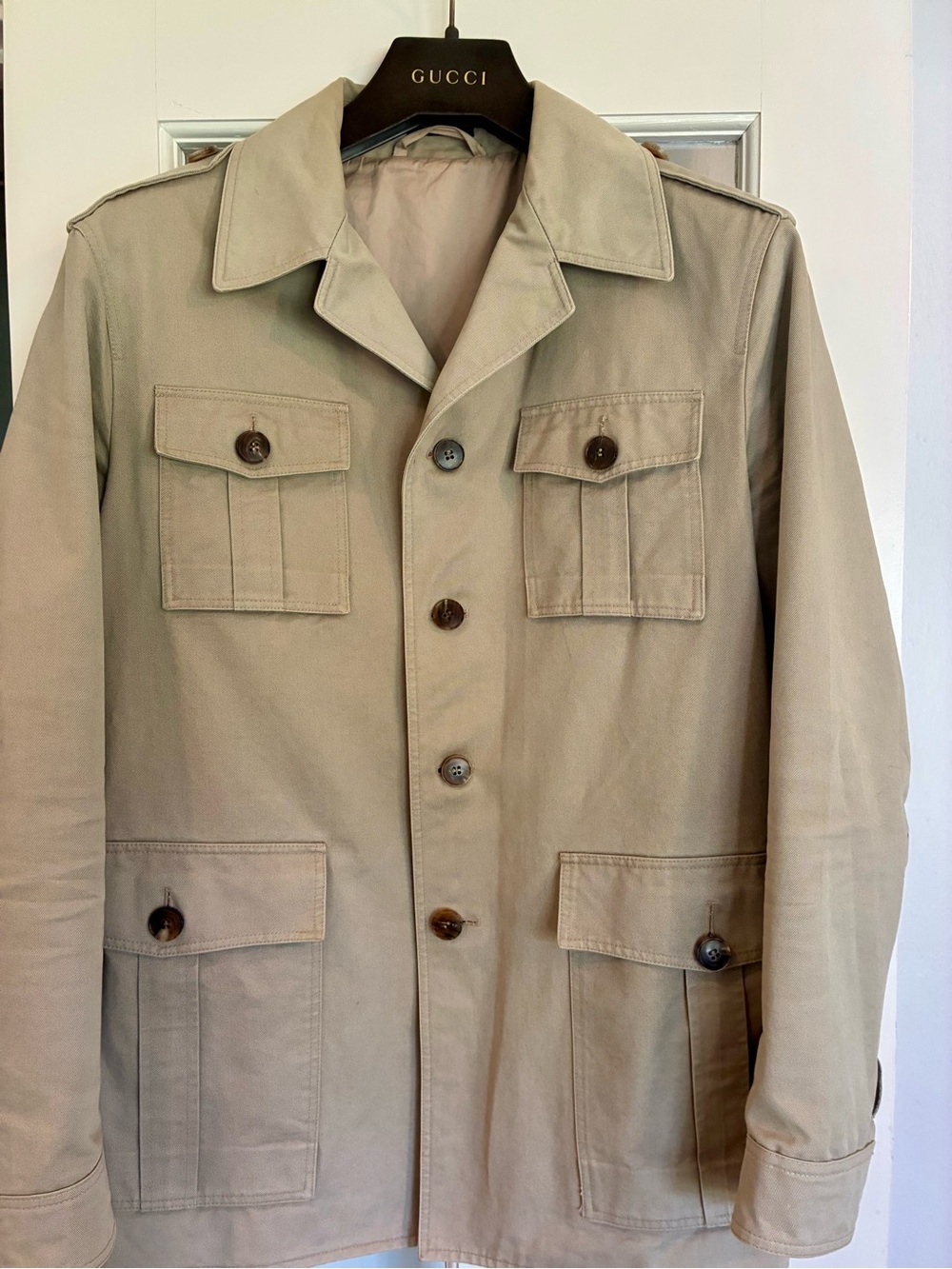 Gucci Men's Beige Military Field Jacket
